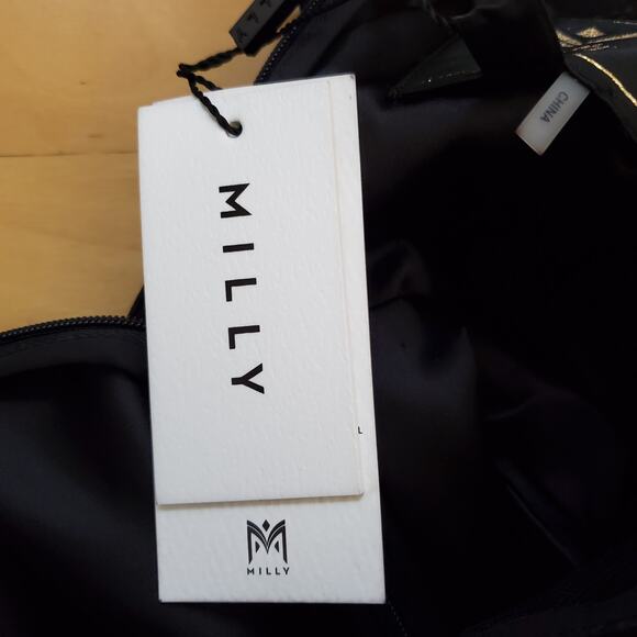 Milly Hannah Organza Belted Floral Embroidered Mini Dress Black Sheer Size 6 NEW - Picture 12 of 16